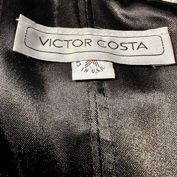 VTG Victor Costa Black Velvet Bustier Strapless 3 Pleated Ruffle Hem Gown Sz 6 - Picture 10 of 10